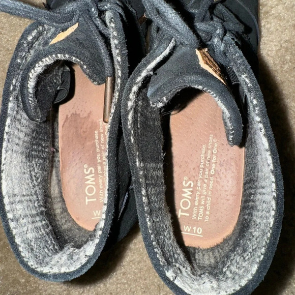 Toms Women's Size 10 W black Suede Covered Wedge Booties - Picture 7 of 14
